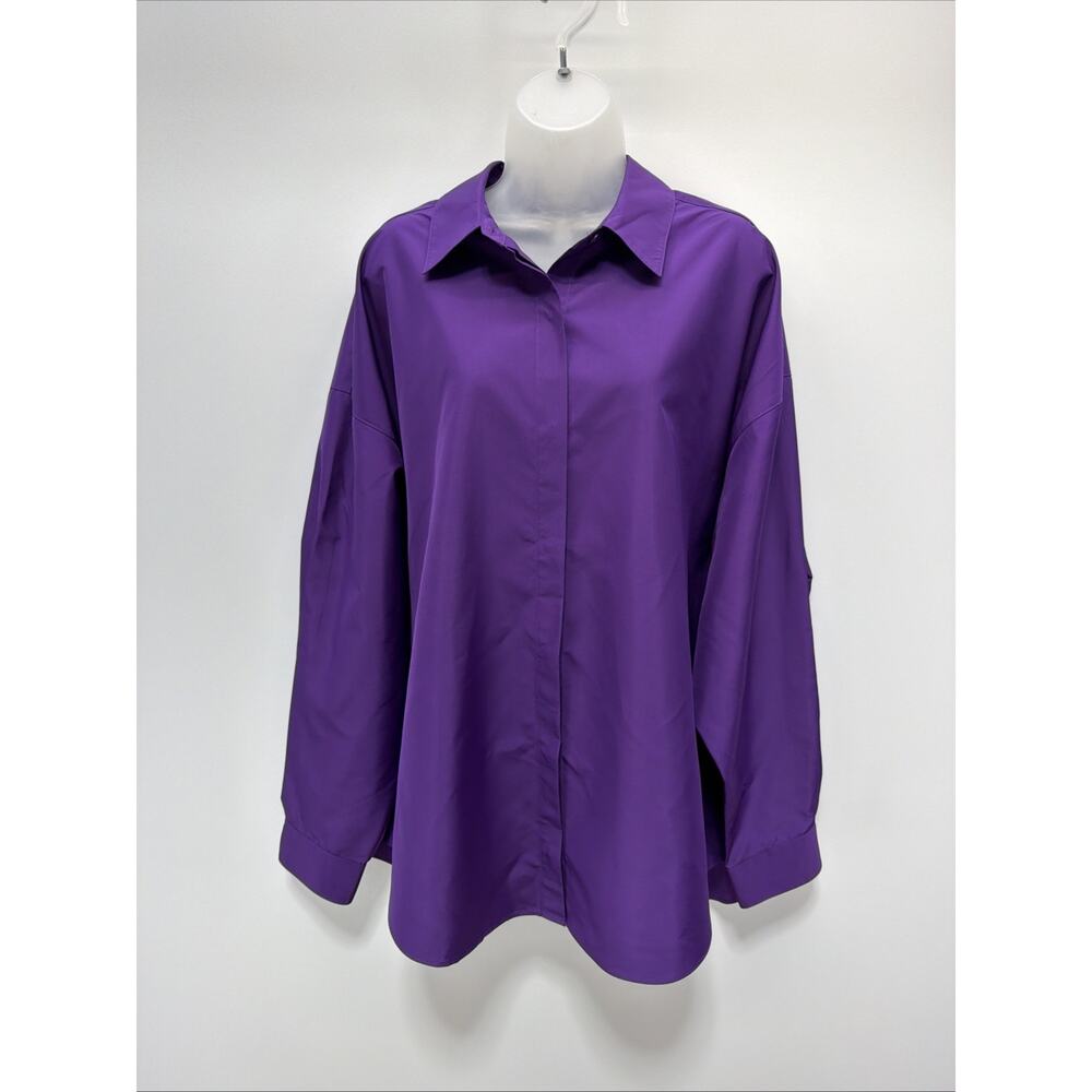 Express The Portofino Boyfriend Shirt Size Extra Large Relaxed Fit Purple